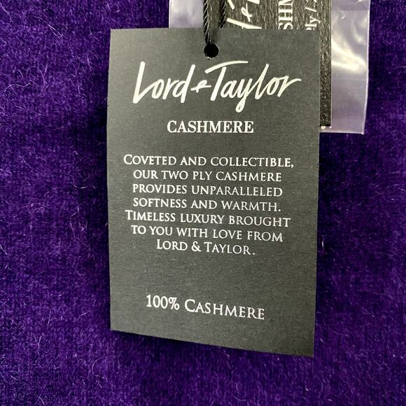 NWT Lord & Taylor Purple 100% Cashmere Pullover Sweater Size M - Picture 11 of 11